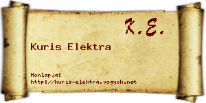Kuris Elektra névjegykártya